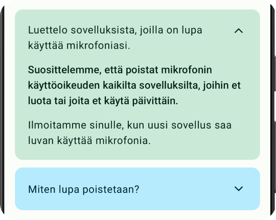 Mikrofonin vartija- ja suojatoiminto
