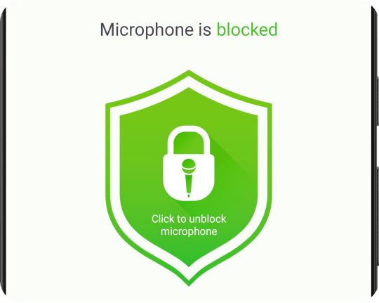 Disable, block and deactivate microphone with one tap