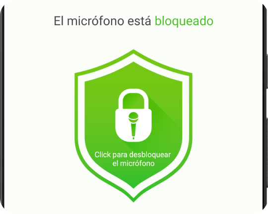 Desactiva y bloquea el micrófono con un solo toque.